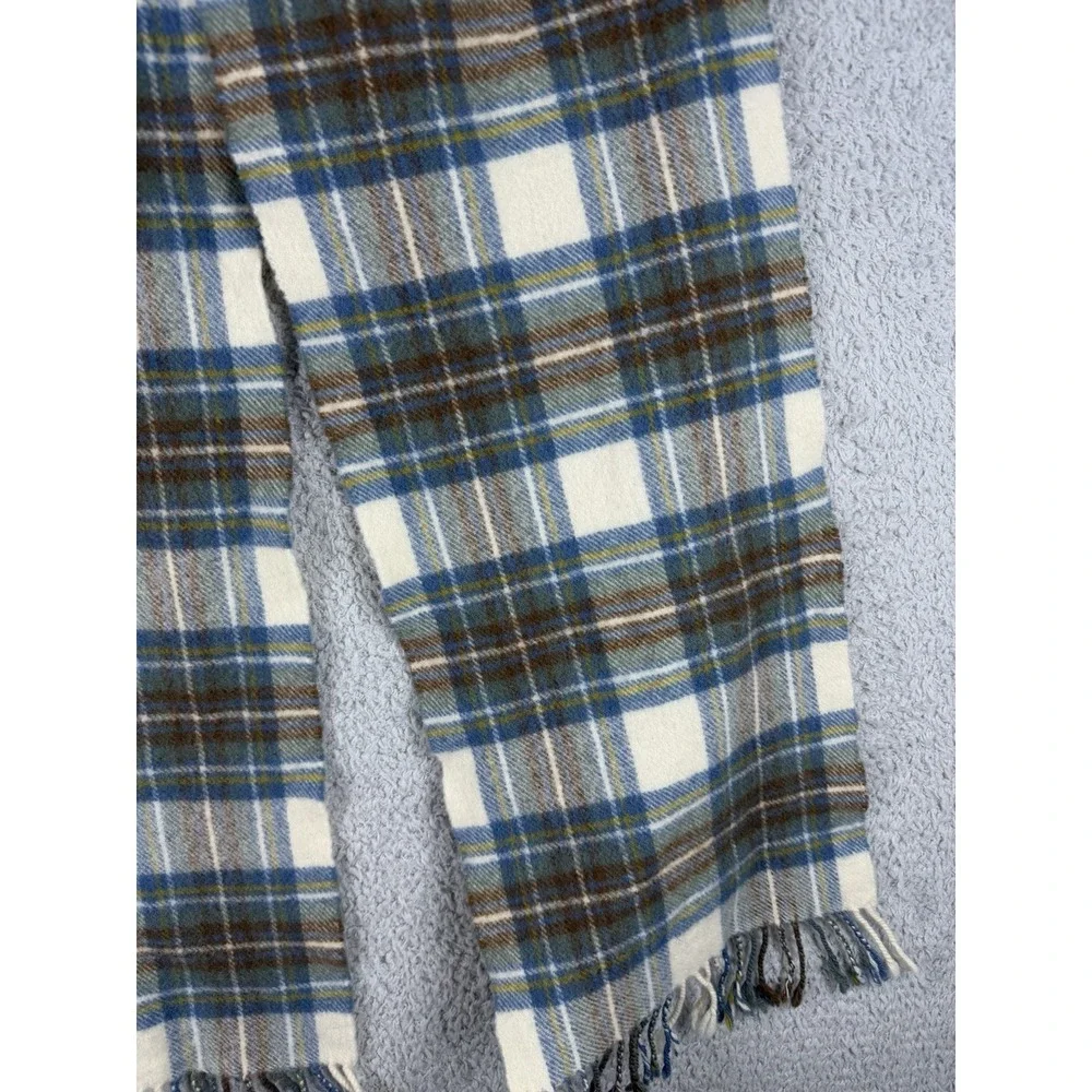 Johnstons‎ of Elgin 100% Lambswool Plaid Scarf Tartan Fringe Scotland 60x9